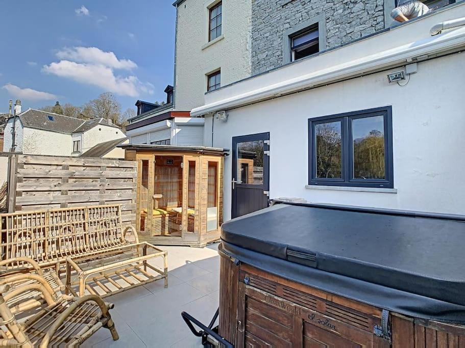 Vue Sur Meuse Avec Jacuzzi Et Sauna Exterieur. Yvoir Ngoại thất bức ảnh
